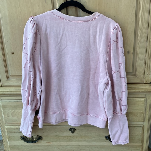 NWOT Fate Puff Sleeve Pink French Terry Blouse - medium - Picture 4 of 6